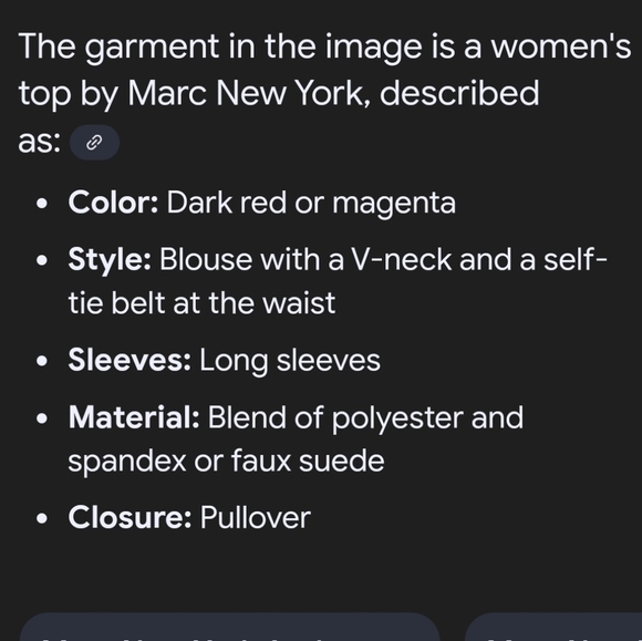 Marc New York Red Long Sleeve Tie Front Peplum Blouse Size Large - Picture 7 of 10